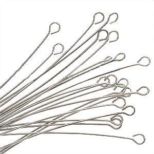 Jewellery Station Sterling Silver Open Eye Pins 1.5" / 24ga – Pack of 20