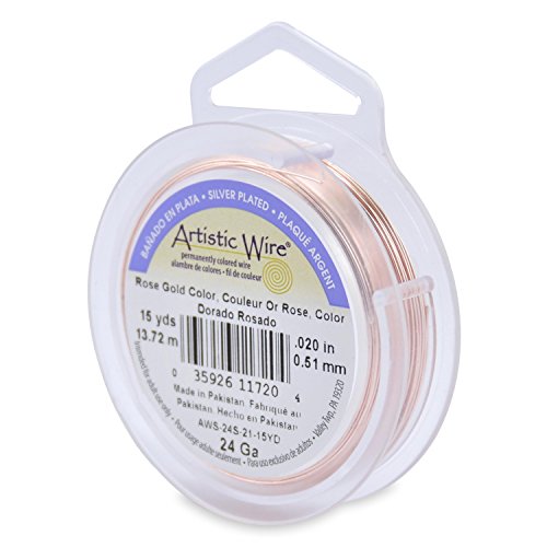 Artistic Wire 24 Gauge Silver Plated Copper Wire - Rose Gold