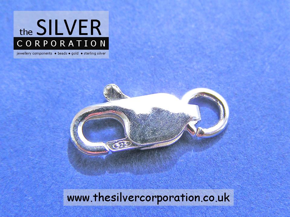Sterling silver lobster clasp, 11.5mm