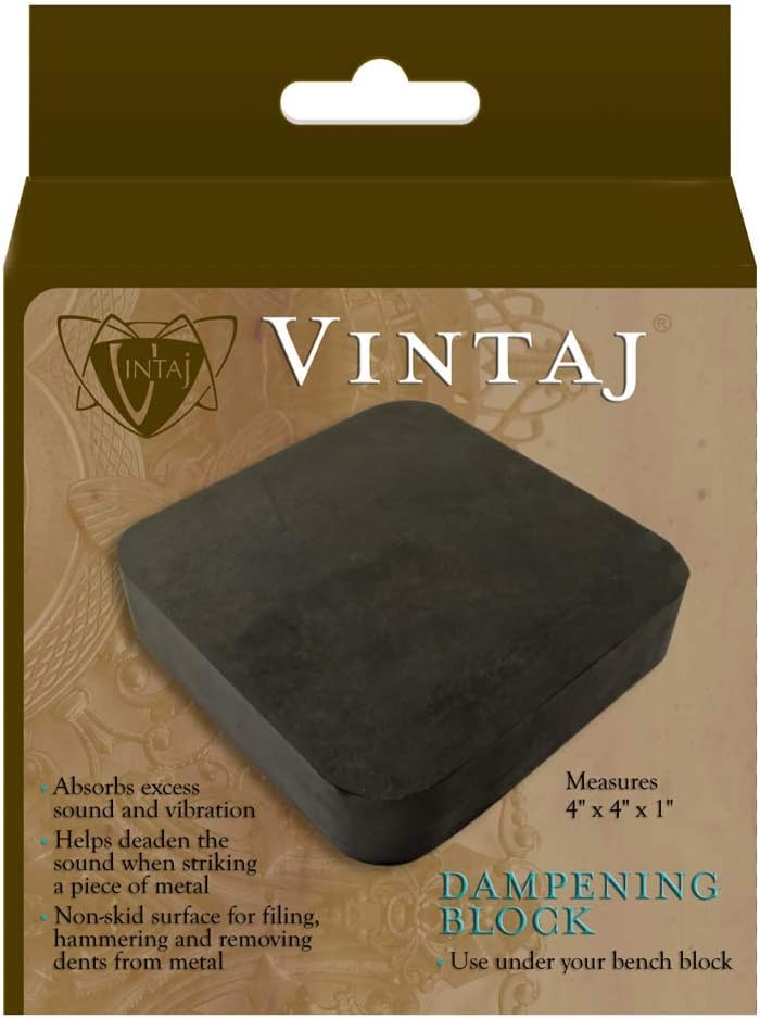 The Beadsmith Vintaj Rubber Dampening Block, 4" x 4" x 2.5" (10.16cm x 10.16cm x 6.35cm)