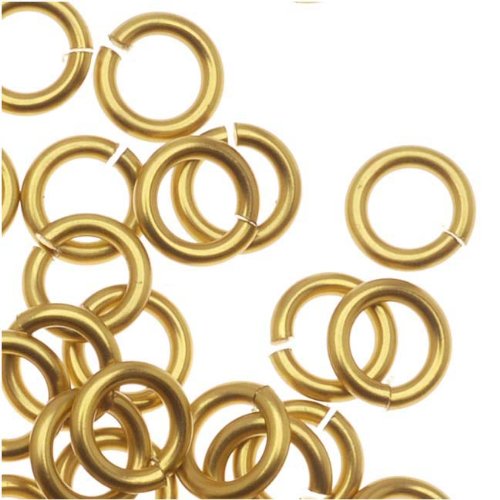 Artistic Wire Chain Maille Jump Rings – Gold Colour Non-Tarnish Brass – 18 Gauge – 3.18mm ID (130 Pieces)
