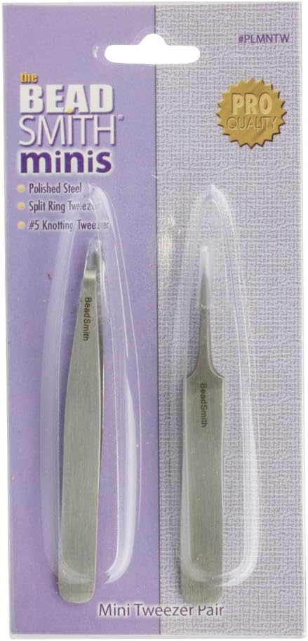 Beadsmith Split Ring & Knotting Mini Tweezer Set