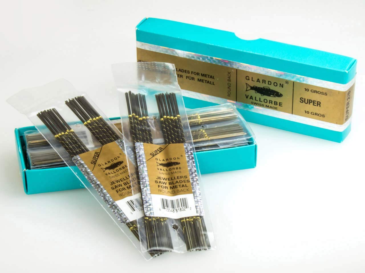 Super Pike Vallorbe Glardon Jewellers Saw Blades Grade 1/0 for jewellery makers and hobbyists. Pack of 12
