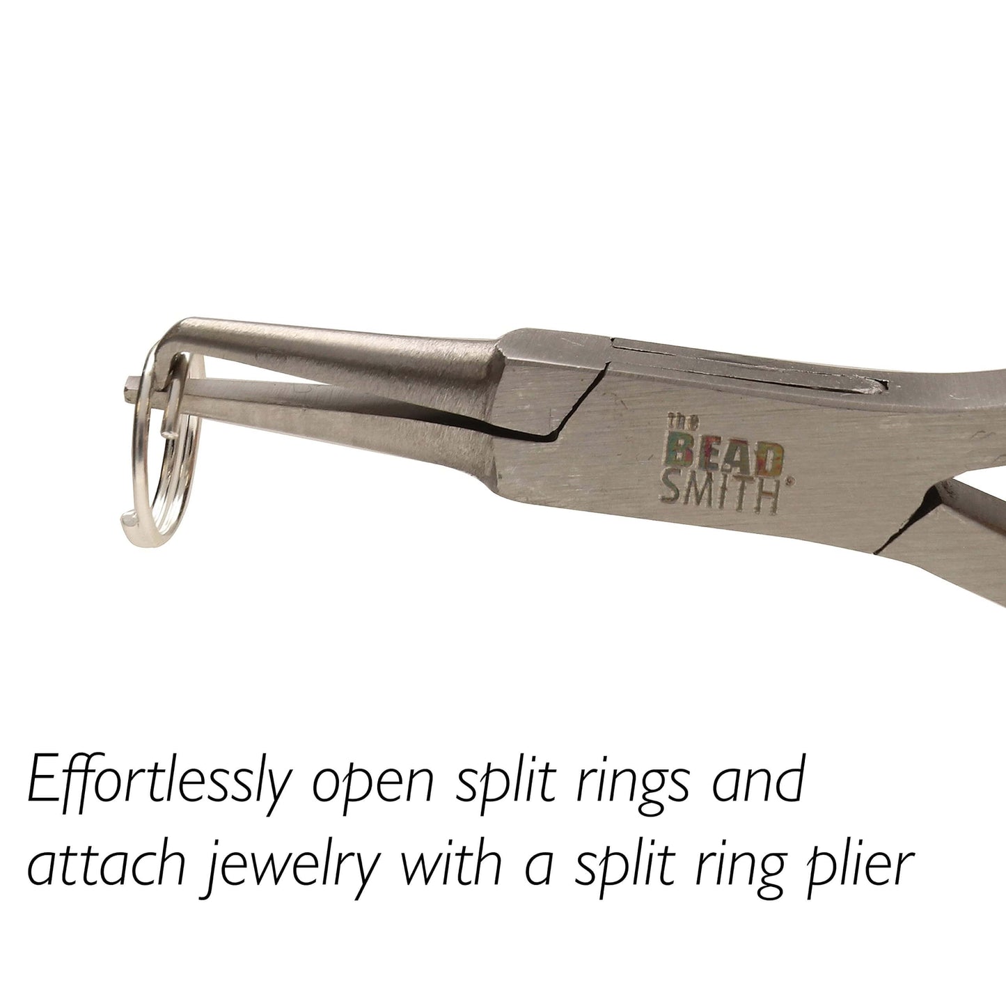 The Beadsmith Split Ring Pliers - Easily Opens Split Rings to Attach Findings, 5 Inches (127 mm), w/Double Leaf Springs, Use with Any Size