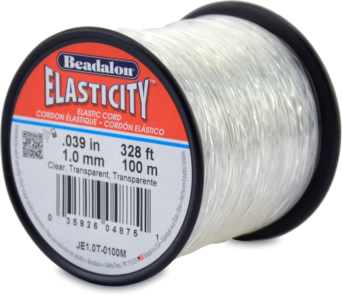Beadalon 1 mm Rubber Beading Cord – 100 Metre Clear Elastic Jewellery String