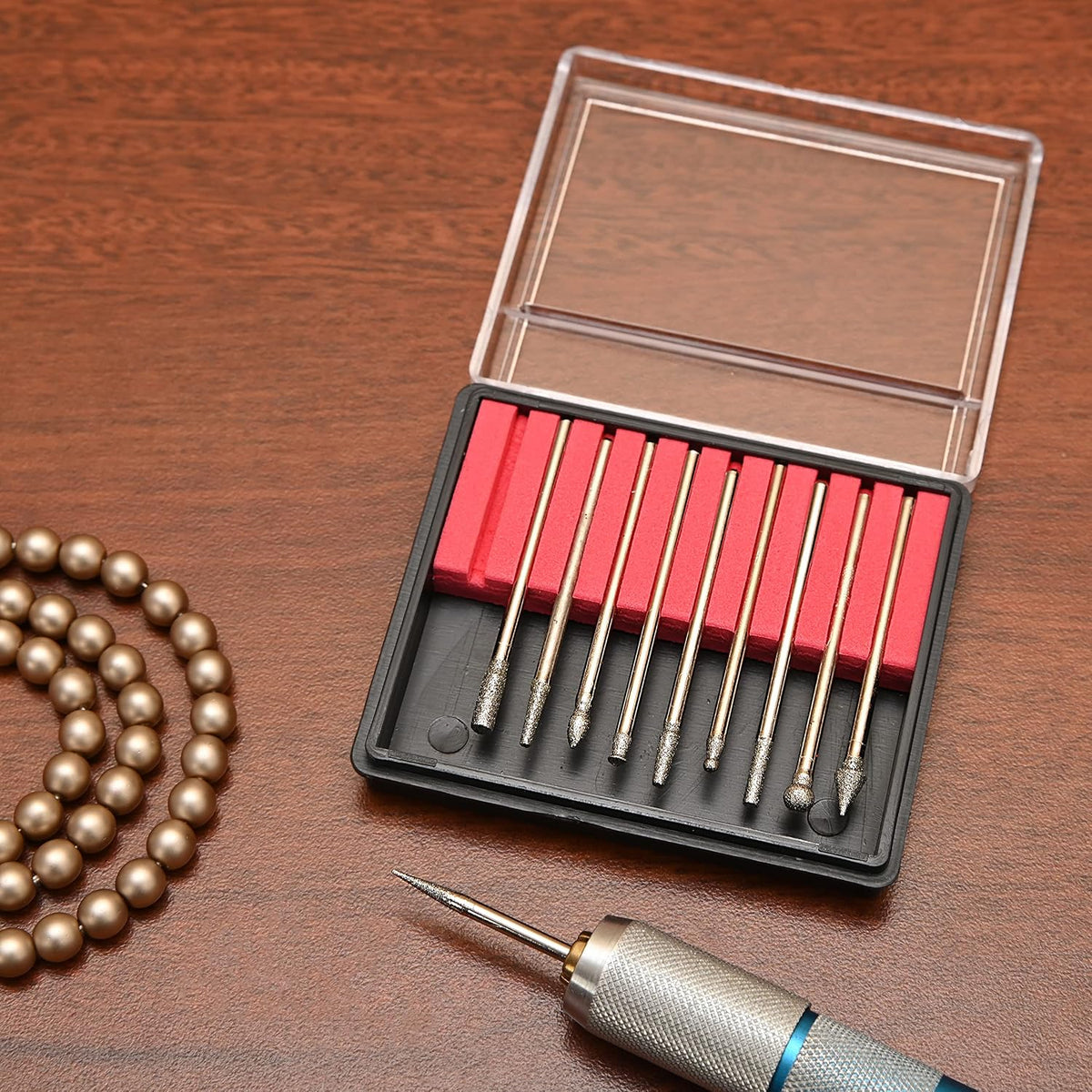 Beadsmith BUR10 10-Piece Diamond 150 Grit Tip Drill Bits for Engraving, 2.35mm