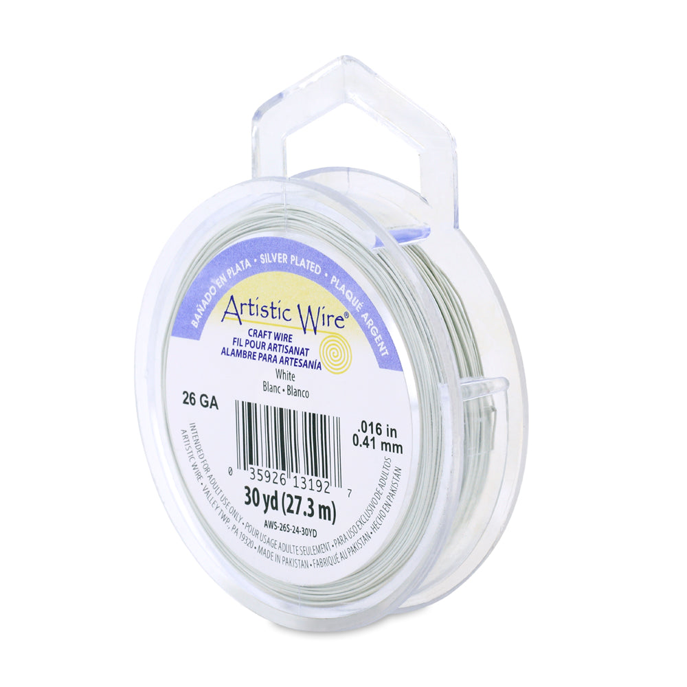 Artistic Wire 26 Gauge Tarnish Resistant Silver Plated Coloured Copper Wire – 30yd Spool