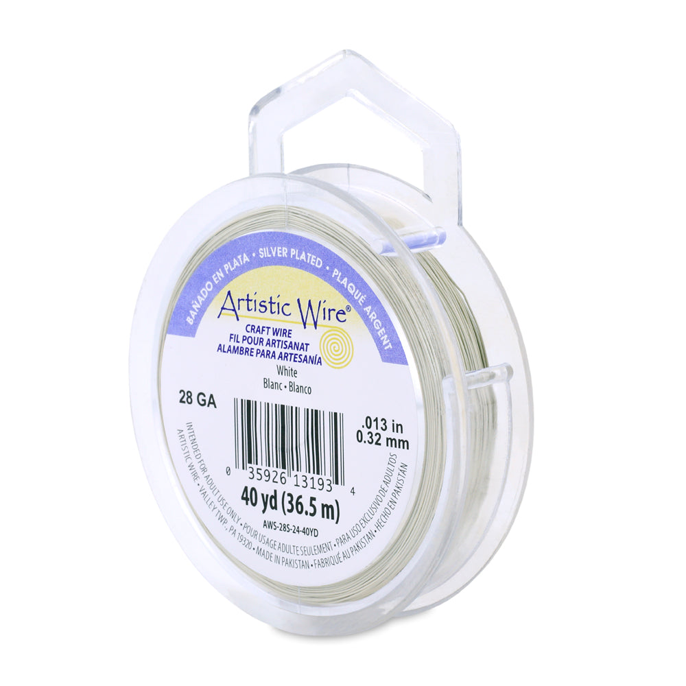 Artistic Wire 28 Gauge Tarnish Resistant Silver Plated Coloured Copper Wire – 40yd Spool