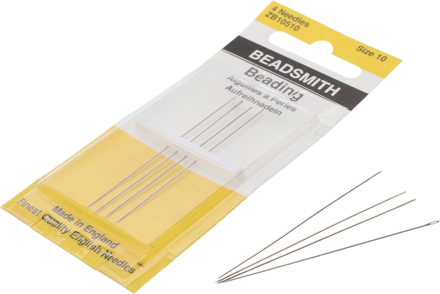 The Beadsmith English Beading Needles, Size 10, 4 Needles pe