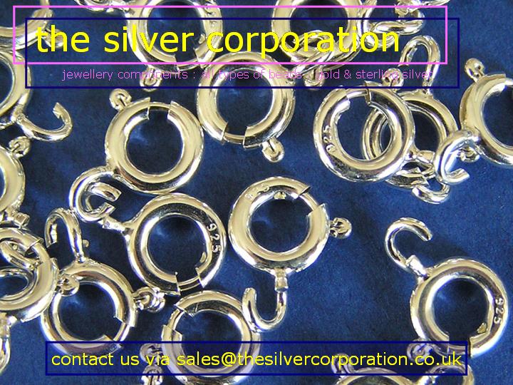Sterling silver spring ring clasp, 6mm