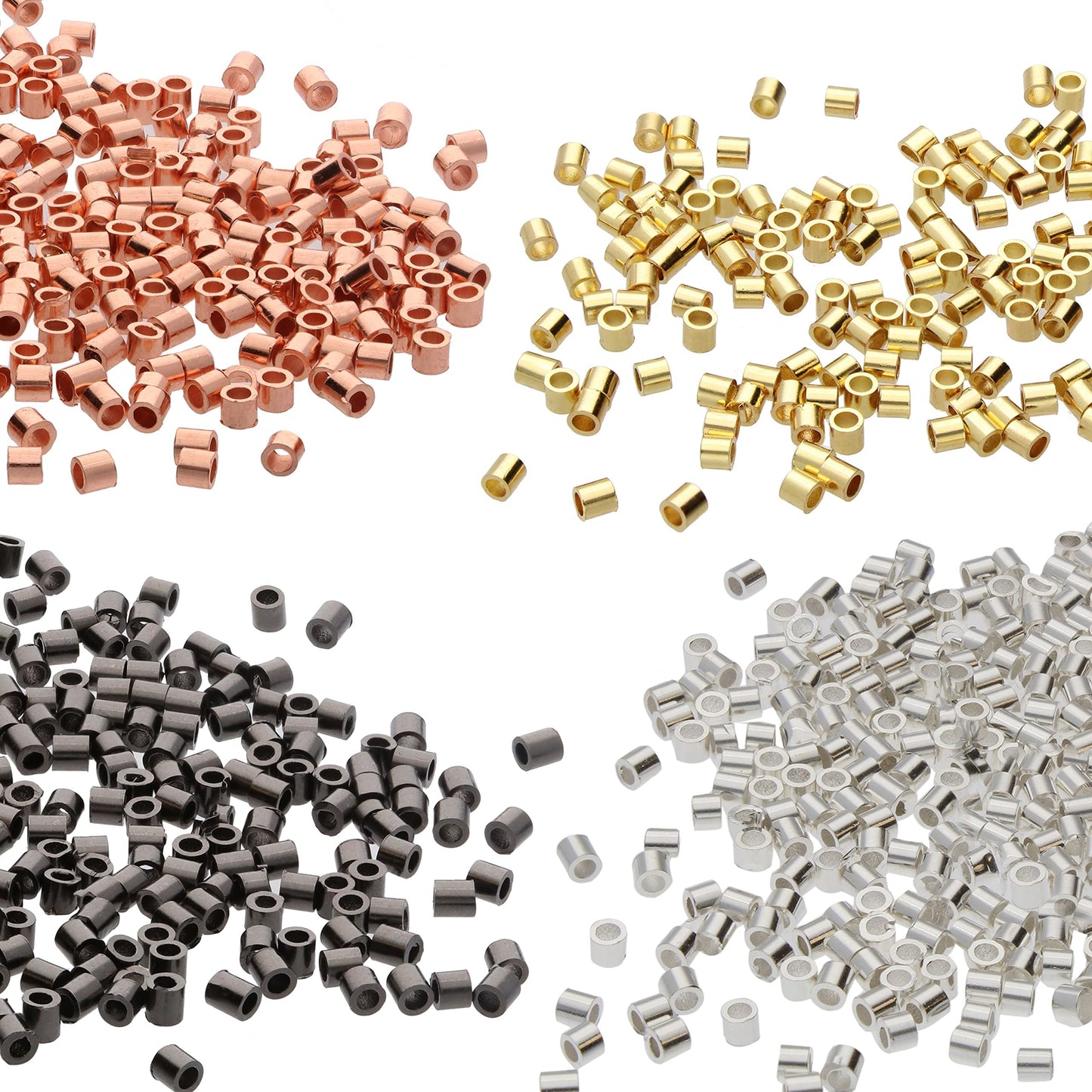 Beadsmith Tube Crimp Beads Assorted Colours 500pc