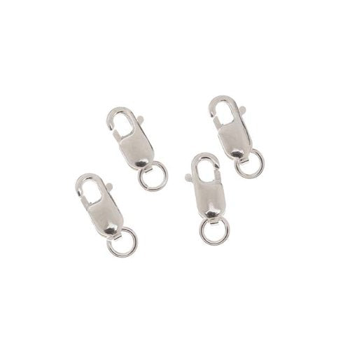 Sterling Silver Straight Lobster Clasps 8mm (4)