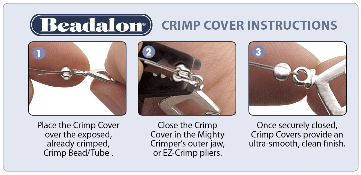 Beadalon Crimp Cover 4mm Sparkle Silver Plated - Pk 144