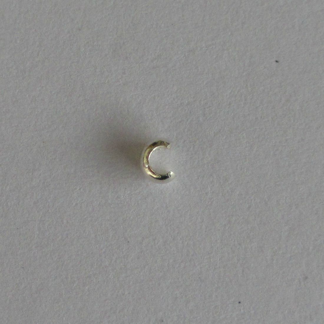 Sterling Silver Crimp Bead Cover 2.4 mm - Pack of 50
