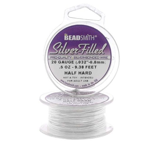 Silver Filled Wire - 20 Gauge Round Half Hard - 0.5oz (9.37 Feet) by Beadsmith