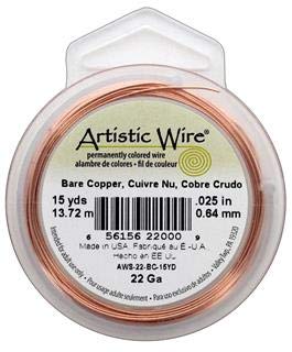 Artistic Wire 22 Gauge, Bare Copper, 15 Yard Spool