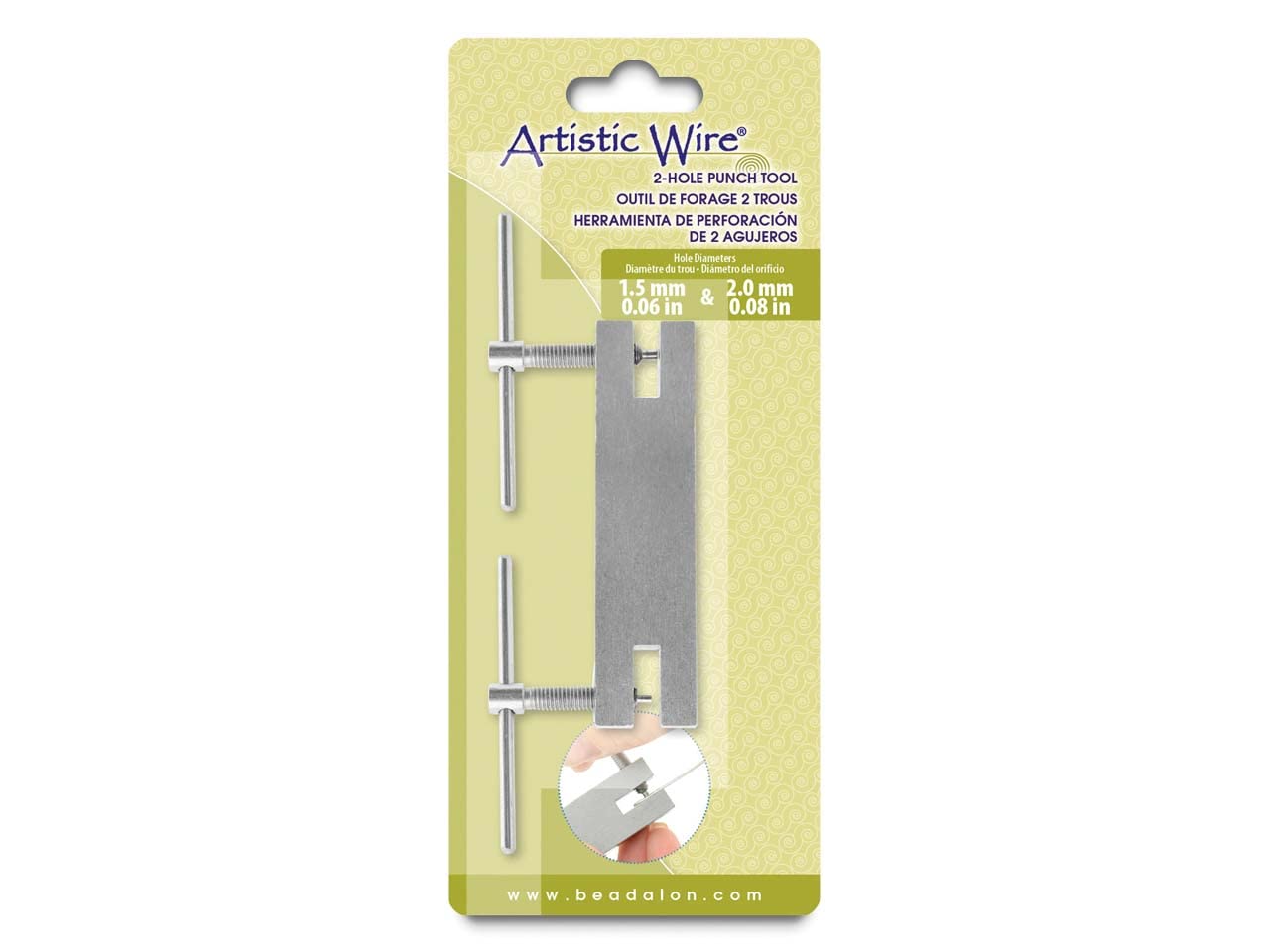 Beadalon 2 Hole Punch, Silver