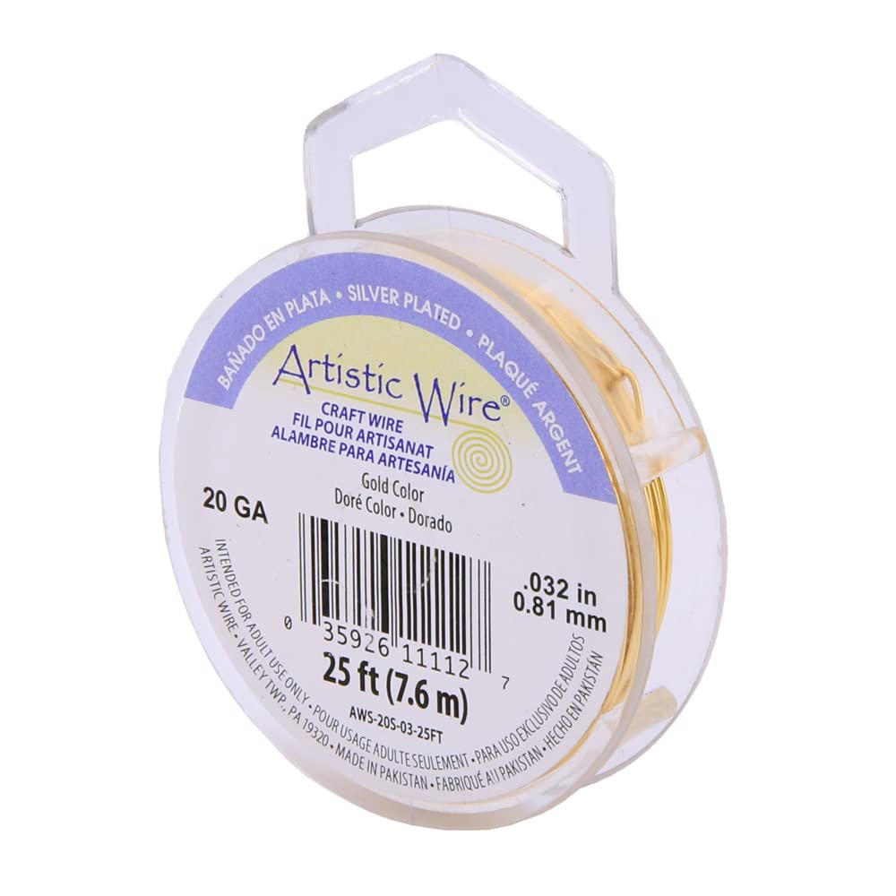 Artistic Wire 20 Gauge Wire, Gold Color, 25-Feet