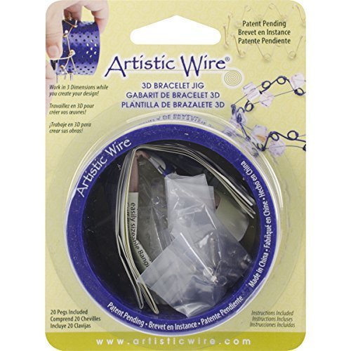 Artistic Wire 3D Bracelet Jig with 20 Pegs, and Holder Tubes