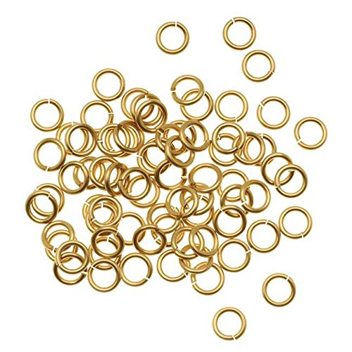 Artistic Wire Chain Maille Jump Rings Gold Color Non Tarnish Brass - 18 Ga/ID 3.97mm/100pc