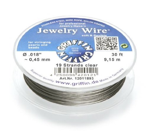 Griffin Beading Wire 0.45 mm Jewellery Wire 19 Gauge Stainless Steel 9.15 m