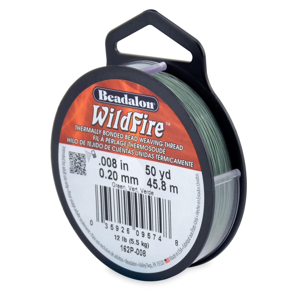 Beadalon Wildfire .008-inch 50 yard Beading Thread, Green