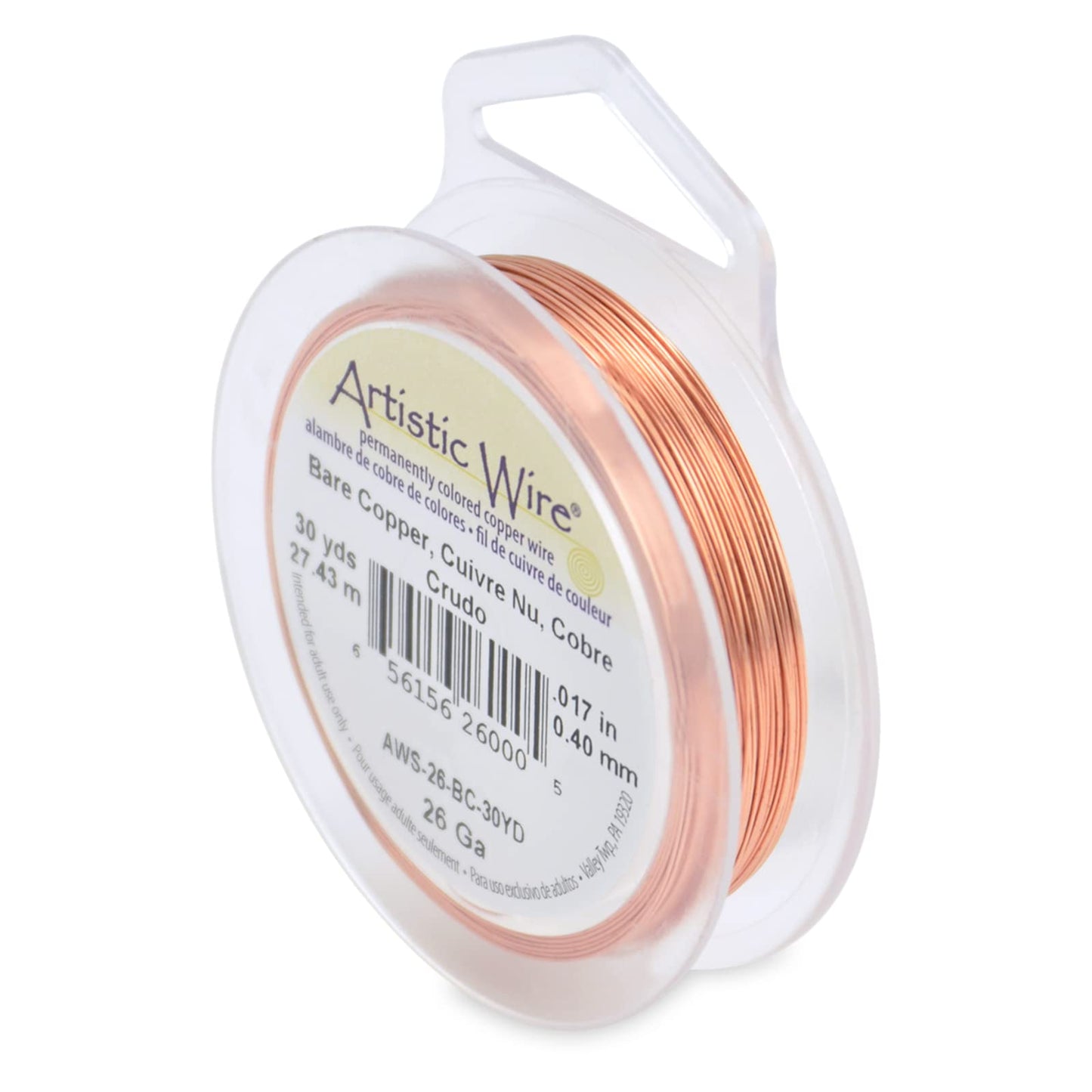 Artistic Wire, Bare Copper Craft Wire, 26 Gauge