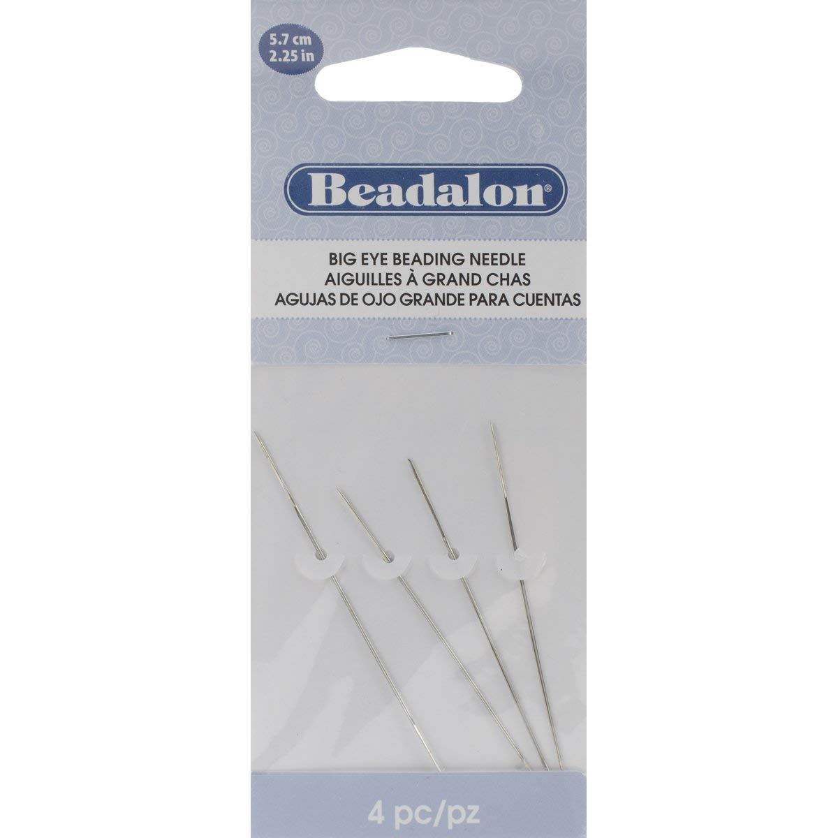 Beadalon Big Eye Beading Needles 4/Pkg-2.25"