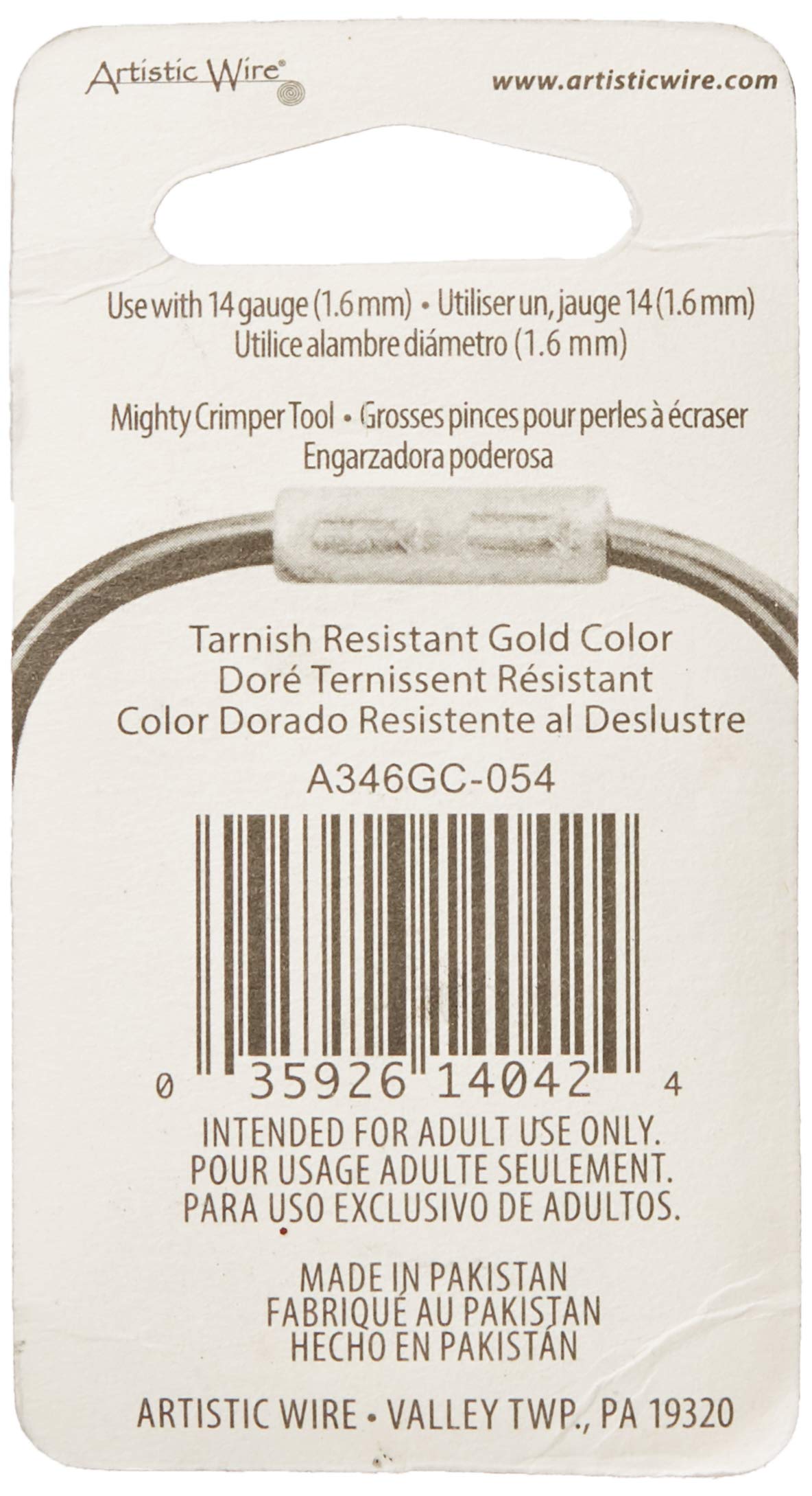 Artistic Wire A346GC-054 10mm Crimp Tubes (Pack of 50) - Gold