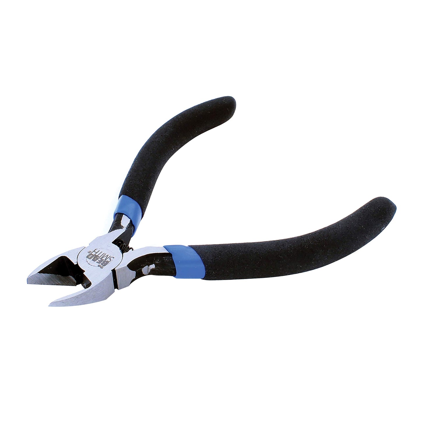 The Beadsmith EZ Cut Vanadium Steel Side Cutter, 4.5 inches (115mm), Blue and Black Cushion Grip, Spring Loaded Handle, Tool for Jewelry Making