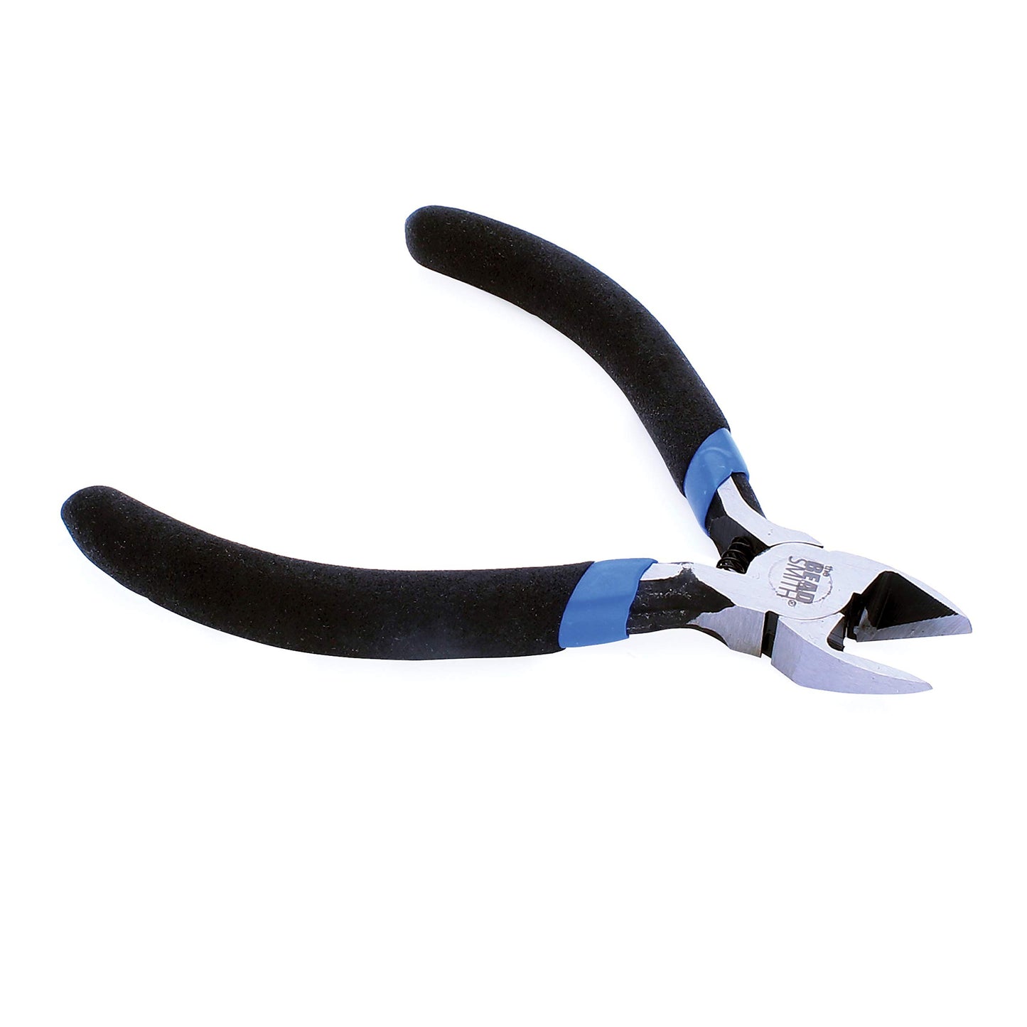 The Beadsmith EZ Cut Vanadium Steel Side Cutter, 4.5 inches (115mm), Blue and Black Cushion Grip, Spring Loaded Handle, Tool for Jewelry Making