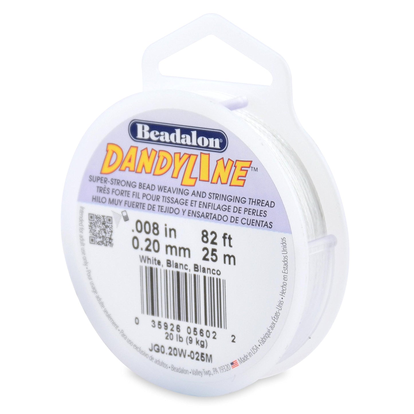 Beadalon Dandyline 0.20mm White 25M