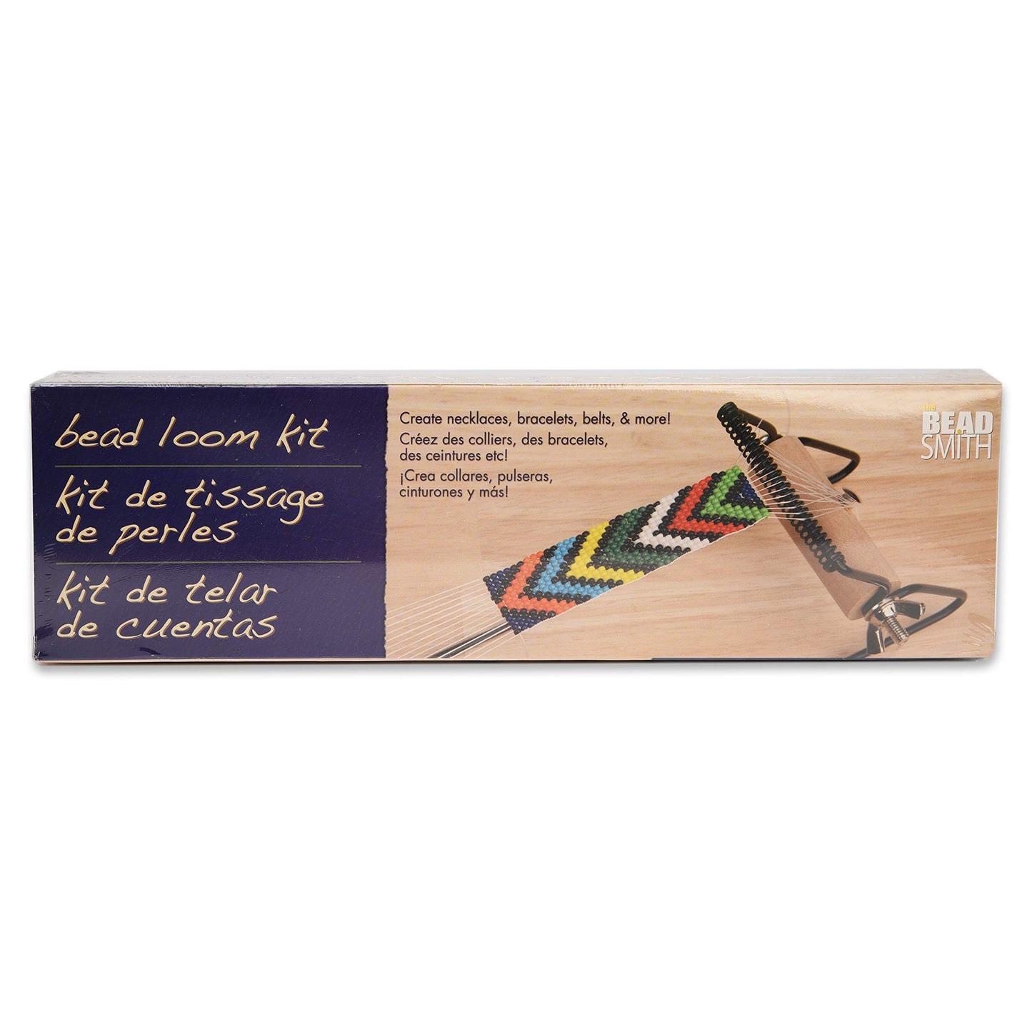 Bead Smith bead loom kit for making necklaces, bracelets, and belts. The box shows a colorful beaded design.