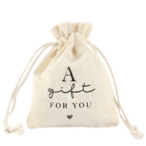 Jewellery Linen Bag " A gift for you" Off White Colour (3 Pieces)