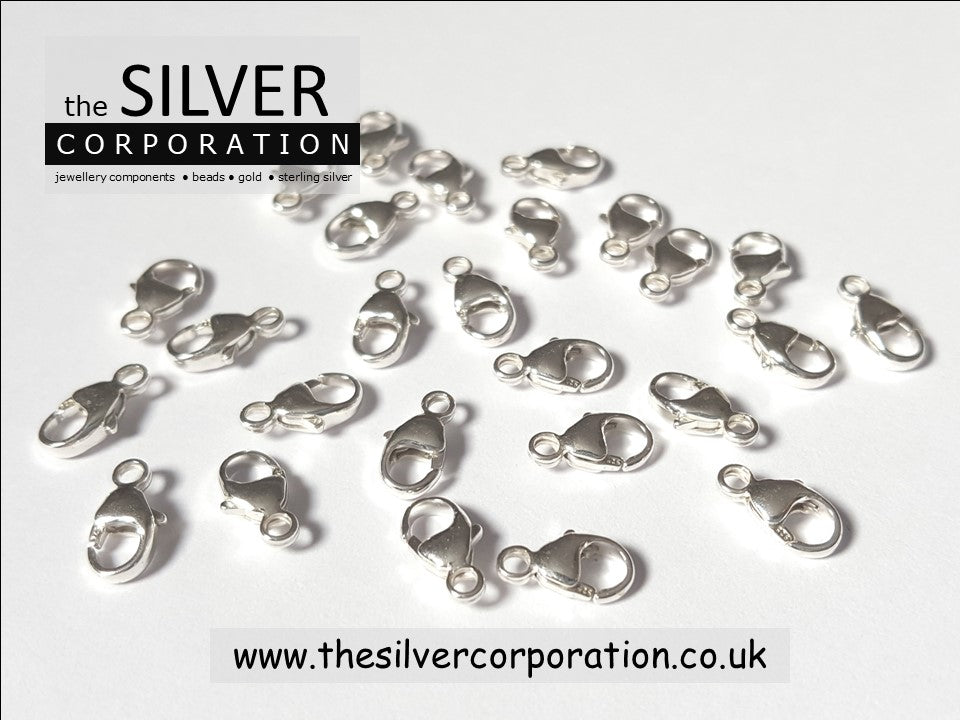 Sterling silver lobster clasp, 8mm