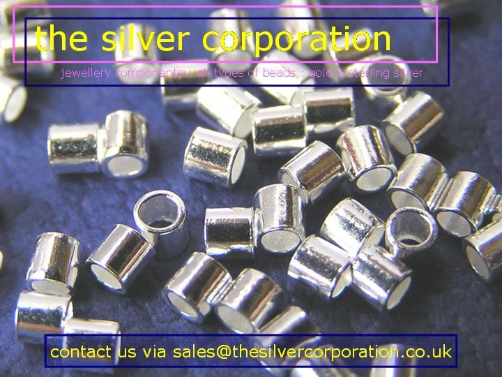 Sterling silver crimp tubes, 2 x 2mm