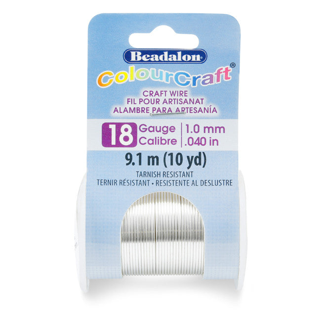 Beadalon ColourCraft Wire 18GA Silver – 3 Yard Spool