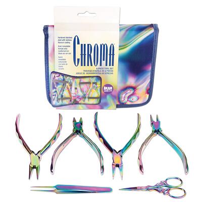 Beadsmith Chroma Pliers Set – 6-Piece Jewellery Making Tool Kit (Rainbow Finish)
