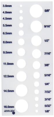 Artistic Wire® 22-Hole Plastic Drawplate – 4mm to 16mm Wire Sizing Tool