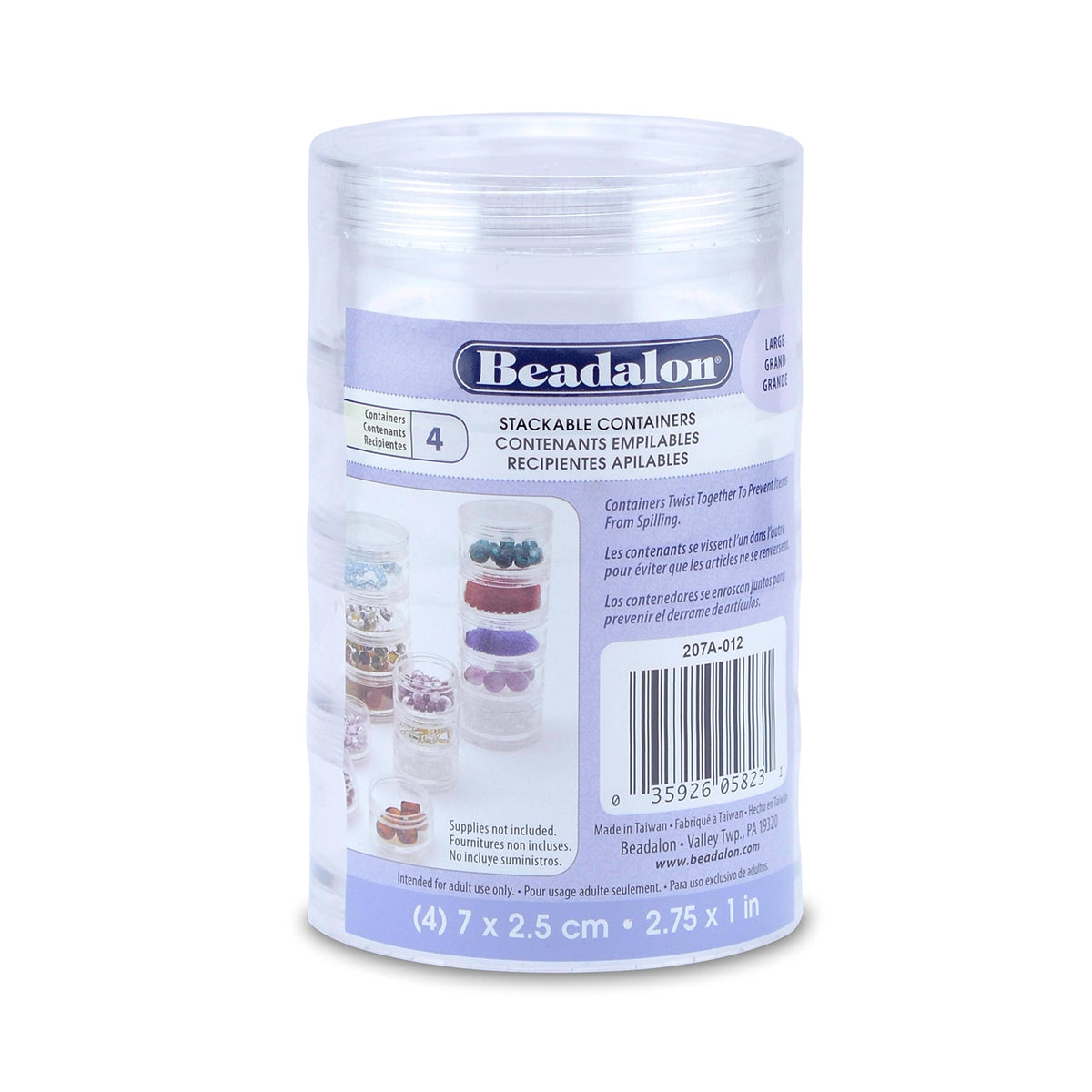 Stacker 4-Tier Clear Stackable Bead Storage Containers