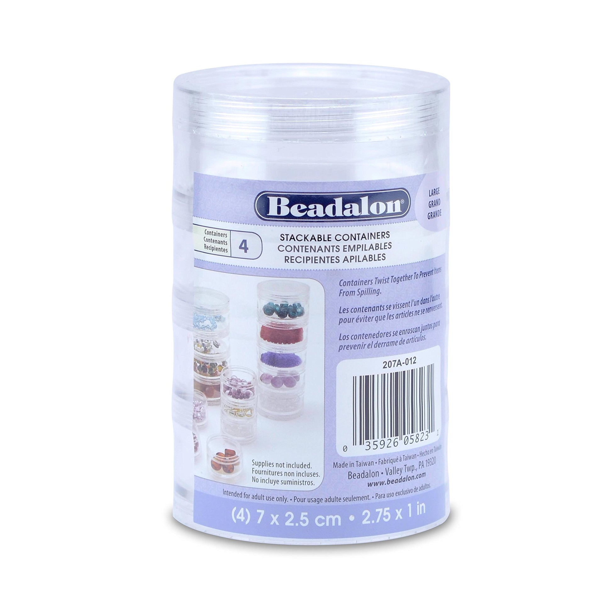 Stacker 4-Tier Clear Stackable Bead Storage Containers