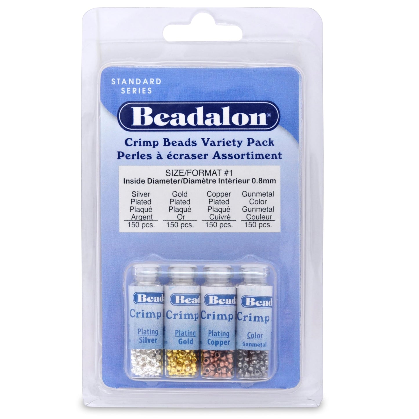 Beadalon Crimp Bead Variety Pack 600pc – 4 Colours