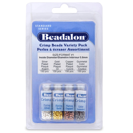 Beadalon Crimp Bead Variety Pack 600pc – 4 Colours