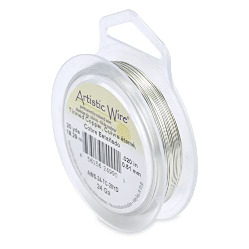 Artistic Wire 24 Gauge Tarnish Resistant Coloured Copper Wire - Tinned Copper