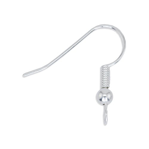 Beadalon Ball & Spring Ear Wires – Silver Plated, 20pc