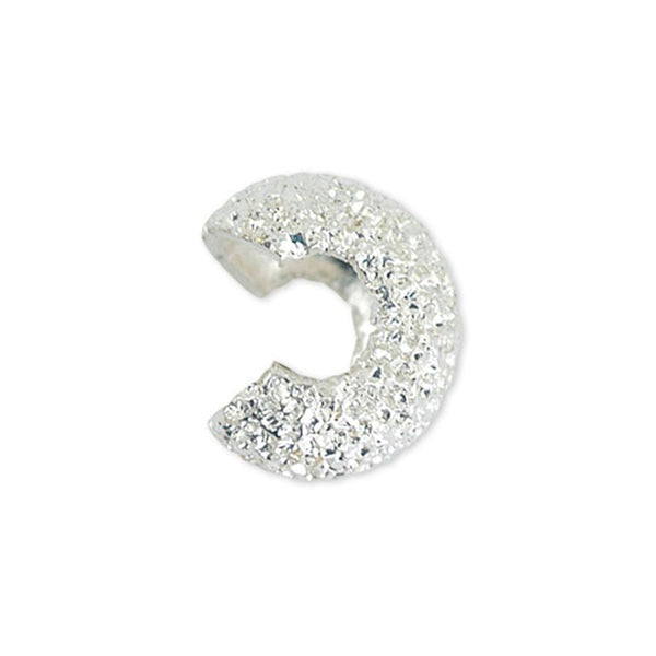 Beadalon Crimp Covers 4mm Sparkle Silver-Plated 144pc