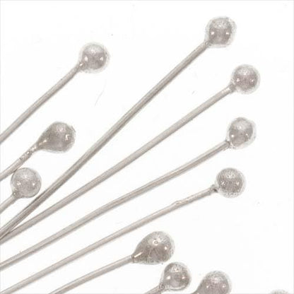 Jewellery Station Fancy Bali Sterling Silver Ball Head Pins 2" / 24ga (10 pcs)
