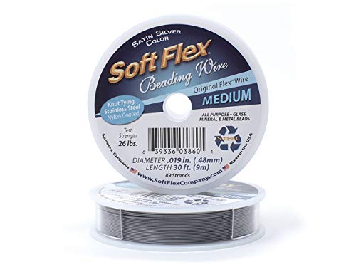 Soft Flex Beading Wire – Satin Silver - .019″ (0.48 mm) Satin Silver ∙ 30 ft
