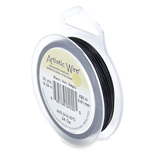 Artistic Wire 24 Gauge Tarnish Resistant Coloured Copper Wire - Black