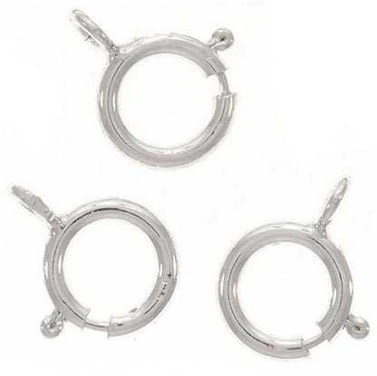 Jewellery Station Sterling Spring Ring 10-Piece Round Clasps, 6mm, Silver